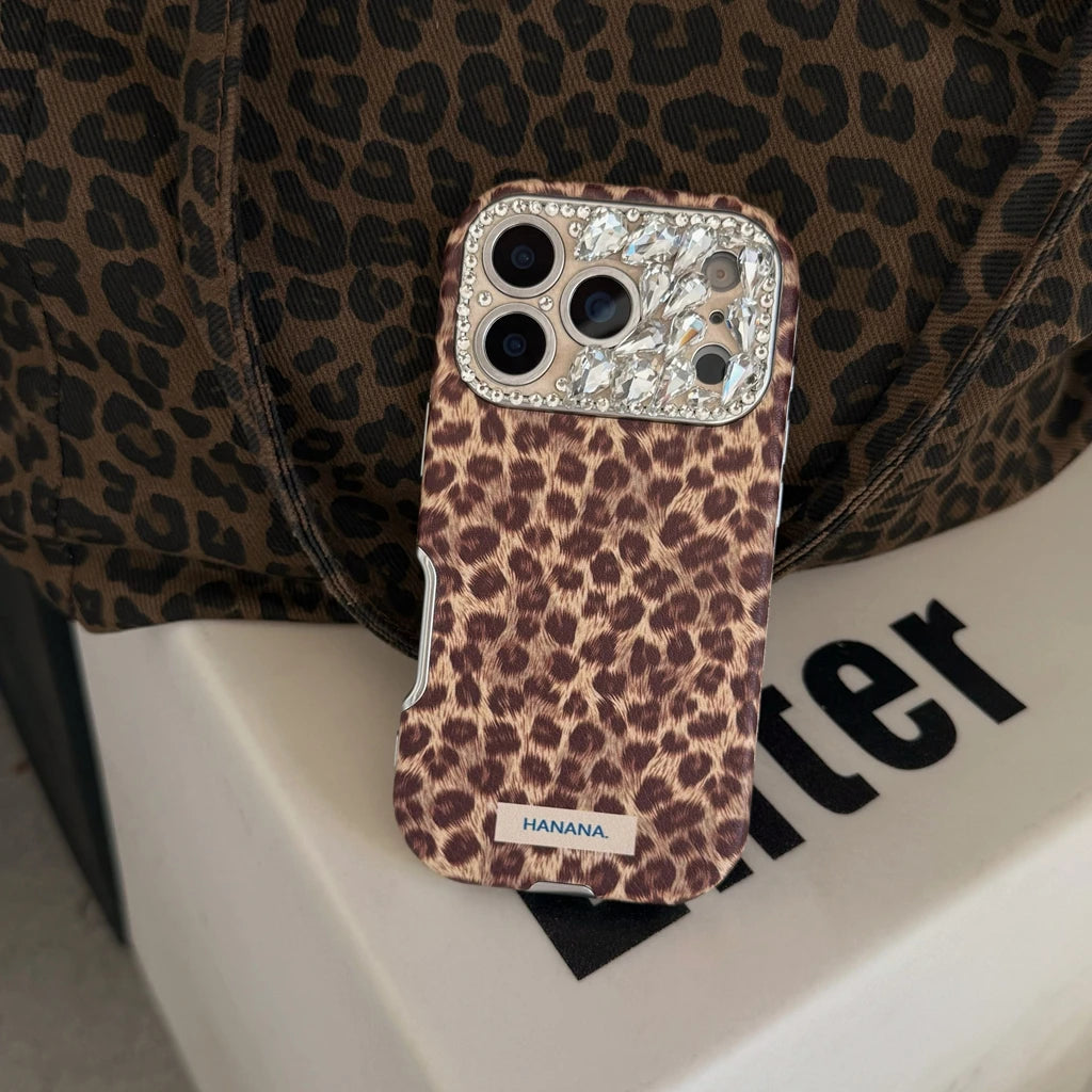 【ジュエルカメラ】レオパード スエードタッチ 大人レディスマホケース｜iPhone対応 #241024