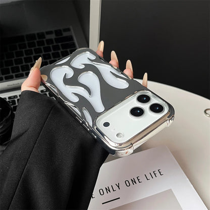 3D 炎 メタルフレームライン iPhoneケース｜トレンド・Y2Kデザイン #231119