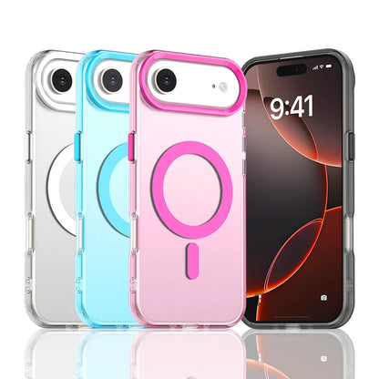 【ワイヤレス充電対応シリーズ】クリアカラー バイカラーリング スマホケース｜iPhone対応 #250825