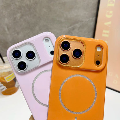 【Magnet内蔵】パステルグリッターサークル ツヤかわスマホケース｜iPhone対応 #241021