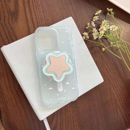 【ウイング・スターホルダー】雲 クリア デザインケース｜iPhone対応 #250520