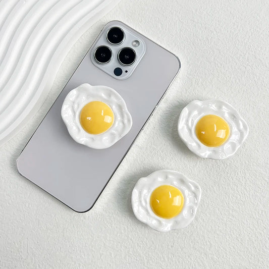 スマホグリップ｜たまご 目玉焼きデザイン スマホスタンド 落下防止 #260425