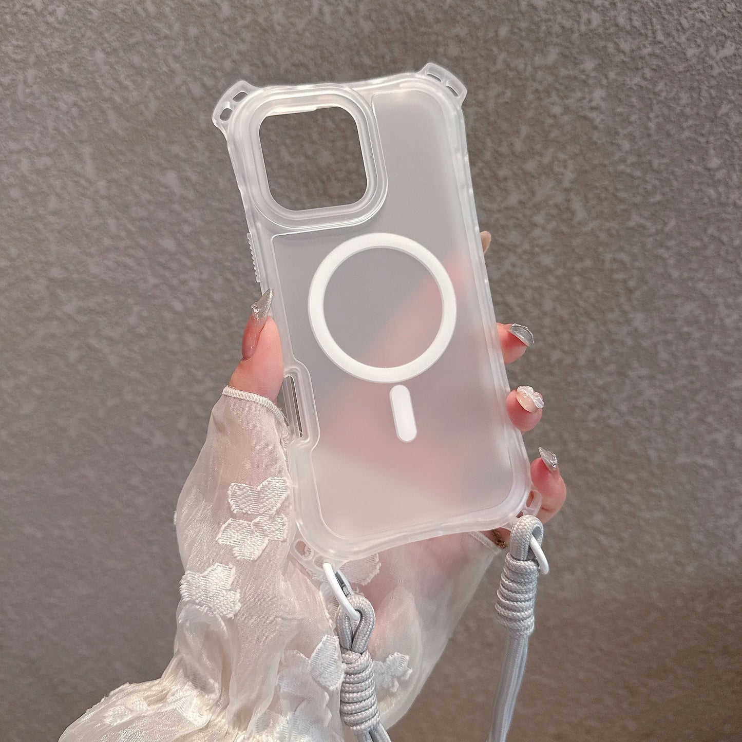 ビビッドカラー バンパー ストラップ付き Magnet内蔵 iPhoneケース｜クリア・ポップ #260057