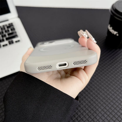 バイカラー Magnet内蔵 シンプル配色デザイン iPhoneケース｜くすみカラー・ミニマル #231111