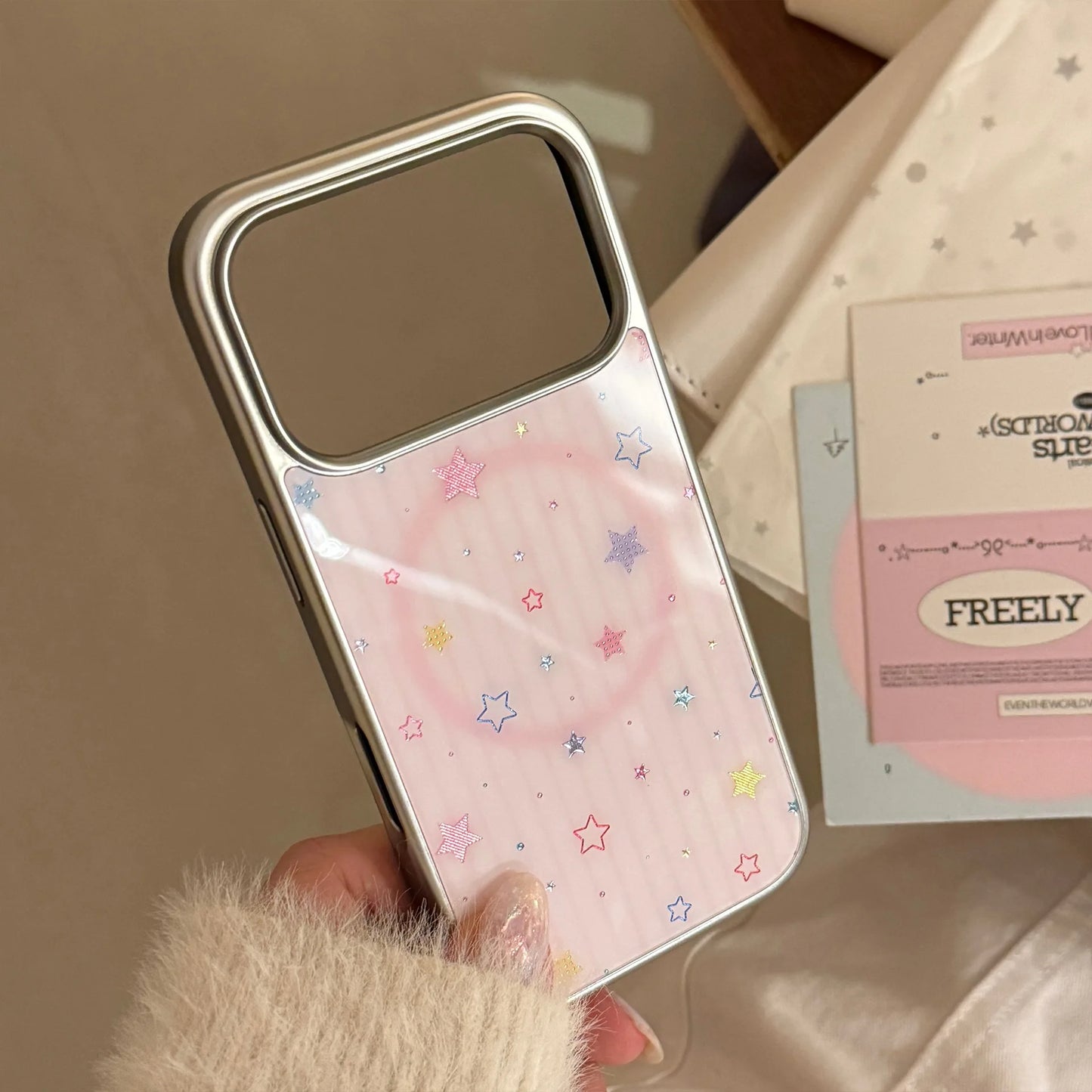 ハート リンググリップ スター iPhoneケース｜クリア・Magnet内蔵・韓国ガーリー #231007