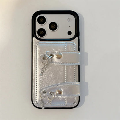 ベルト・キーチャームデザイン iPhoneケース 全4色 トレンド・ガーリー・フェミニン  #261147