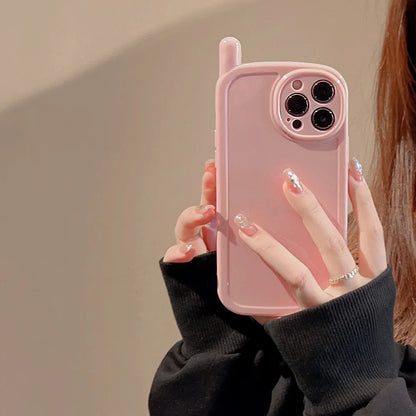 【アンテナ風デザイン】つるんとシリコン｜iPhoneケース #250503