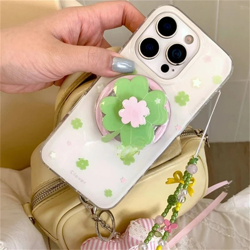 【スマホグリップ】ラッキークローバー スマホグリップ｜Magnet対応 #241102