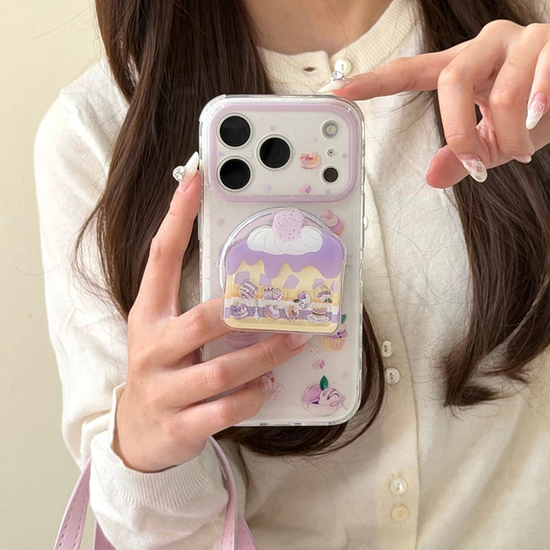 Magnet内蔵 スイーツ ケーキデザイン グリップ付き 韓国 かわいい｜iPhoneケース #260512