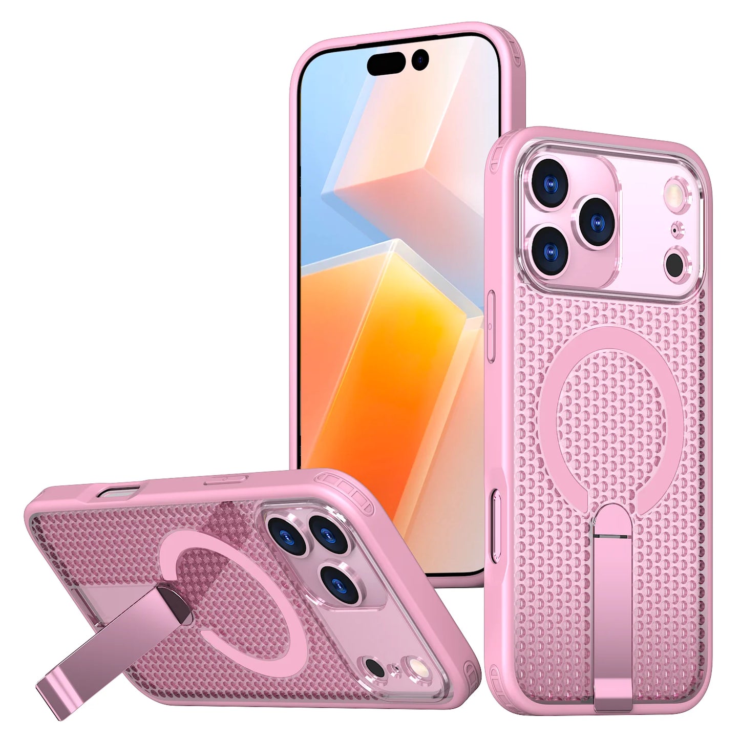 ドットメッシュ テクスチャー 折りたたみスタンド付き Magnet内蔵 iPhoneケース #260529