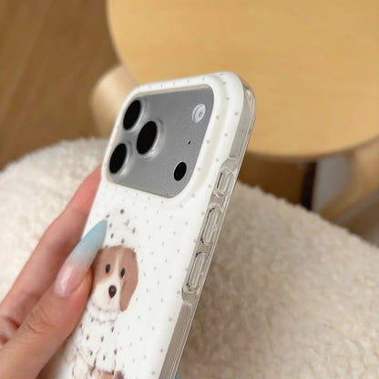 ふんわりネコちゃん ワンちゃん グリップ付き iPhoneケース｜Magnet内蔵 #230925