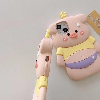 【アニマルシリーズ】立体ブタさんデザイン かわいい3Dスマホケース｜iPhone対応 #250920