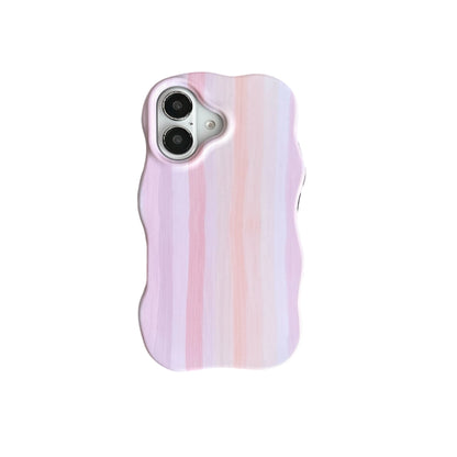 ふんわり滲みカラー グラデーションストライプ ウェーブケース｜iPhone対応 #260319