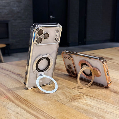 【クリアシリーズ】折りたたみ マグネットリングスタンド付き 高透明デザイン クリア スマホケース｜iPhone対応 #251126