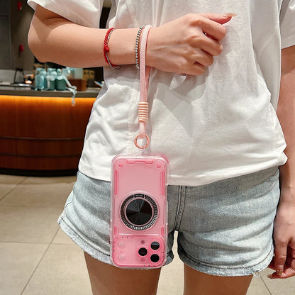 【リングスタンドシリーズ】マグネット対応 ストラップ付き 半透明 クリアスマホケース｜iPhone対応 #251214