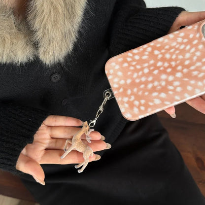 【ピンクバンビ】Banbi 鹿柄 チャーム付き スマホケース｜iPhone対応 #240614