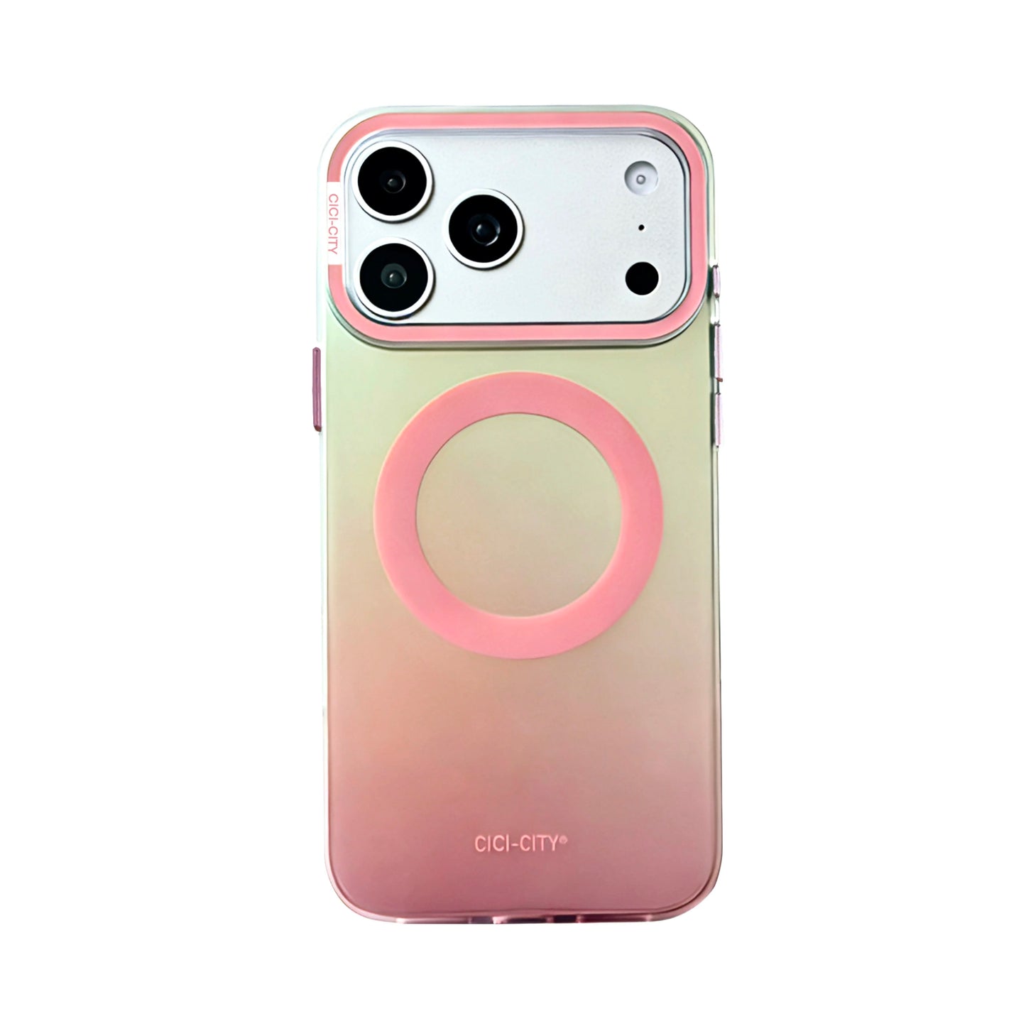 パステルグラデーション コントラストフレーム Magnet内蔵 iPhoneケース｜淡色・上品シンプル #260038