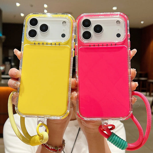 【ネオンシリーズ】カラフルクリアデザイン ストラップ付き スマホケース｜iPhone対応 #251120