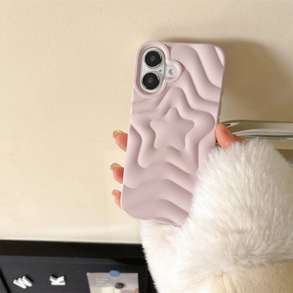 【立体スターのぷっくりデザイン】星型シリコンソフトケース｜iPhone対応 #250518