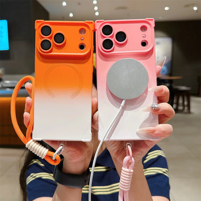 【スクエアシリーズ】鮮やか グラデーション カラー スマホケース｜iPhone対応 #250315