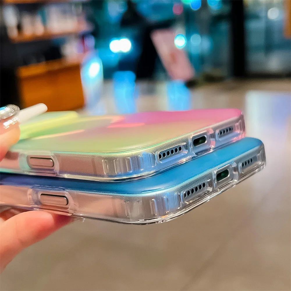 マルチカラー グラデーション Magnet対応 クリア iPhoneケース #240114