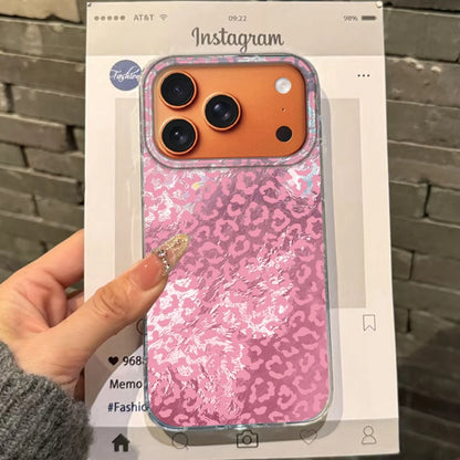 【パープルパッチワーク】アニマル レオパード ヒョウ柄×フラワーデザイン おしゃれ スマホケース｜iPhone対応 #250305