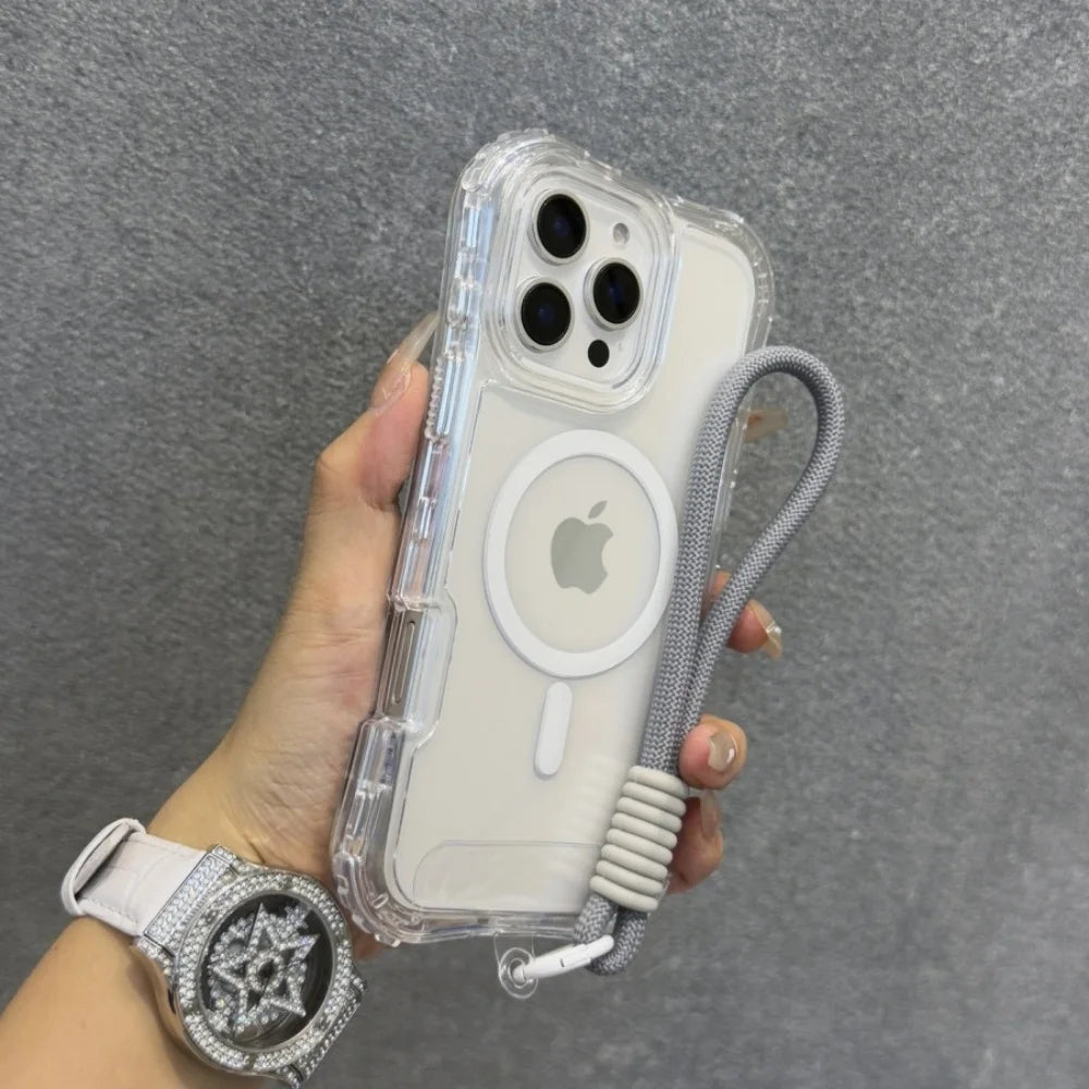 ネオンストラップ付き iPhoneケース｜クリアケース・Magnet内蔵・ショルダーストラップ付き #230803