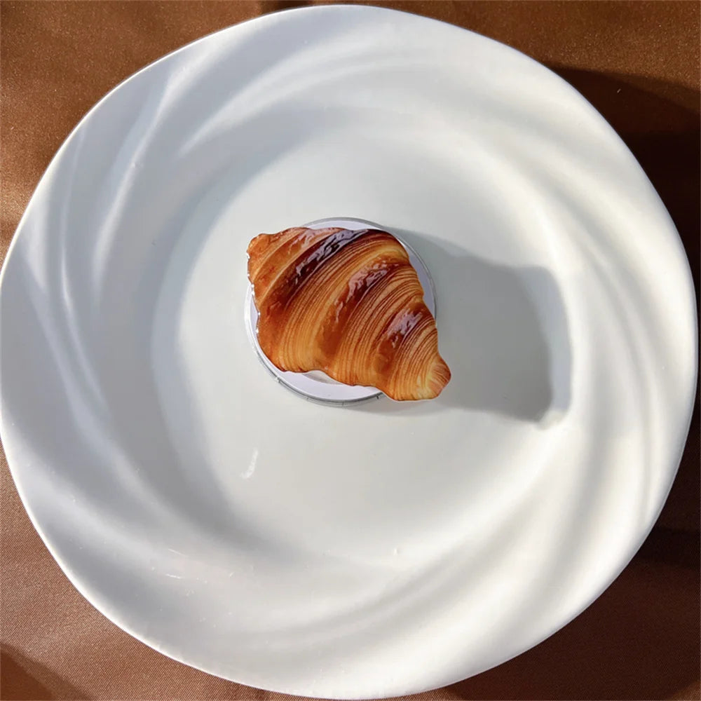 【スマホグリップ】ベーカリーパン クロワッサン ホットケーキ デザイン | Magnet対応 #241108