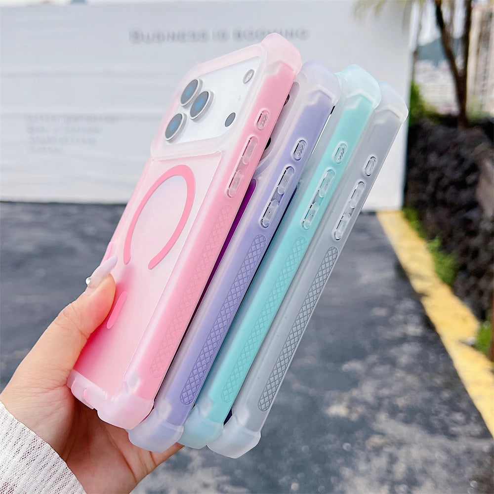 【ワイヤレス充電対応シリーズ】グラデーションカラー 反射 クリア おしゃれスマホケース｜iPhone対応 #251101