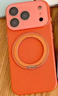 レザー調 リング付き iPhoneケース｜スタンド対応・マット仕上げ #260103