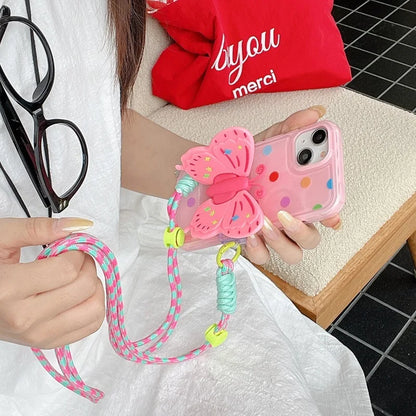 【ストラップ】スターパーツ編み込みストラップ 肩掛け・マーブル　立体バタフライ編み込みストラップ 斜め掛け・ミックスロープ #261243