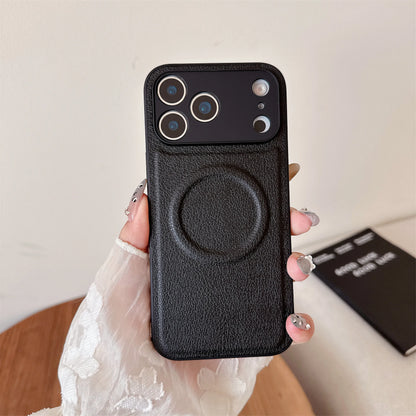 【Magnet内蔵】シンプル レザーケース｜iPhone対応 #250222