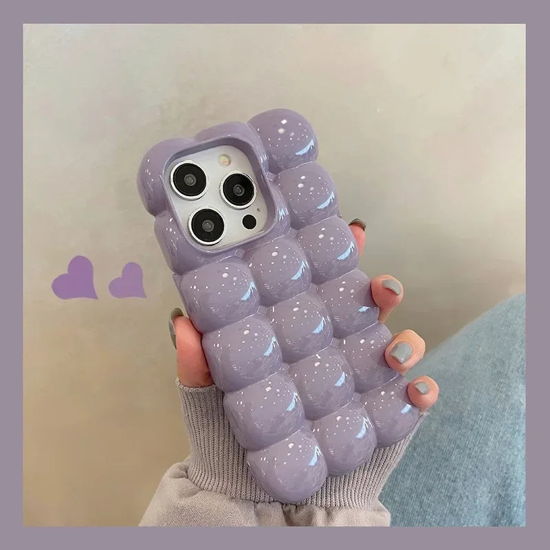 【ぽこぽこブロック】ぷっくりバブルスマホケース｜iPhone対応 #250702