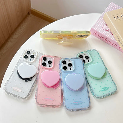 【ハートスタンド付き】クリアスマホケース｜iPhone対応 #250501