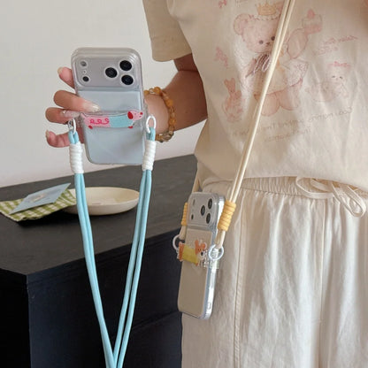 ワンちゃんチャーム ショルダーストラップ付き クリア iPhoneケース｜淡色・ゆめかわ #261262
