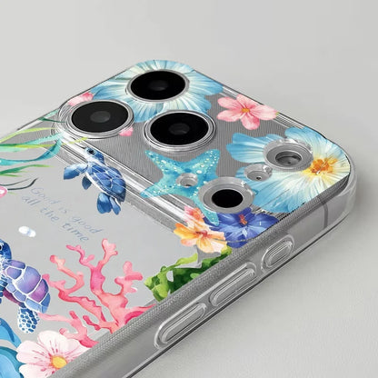 海の生き物 サンゴ柄デザイン iPhoneケース｜マリン・カラフル #260089
