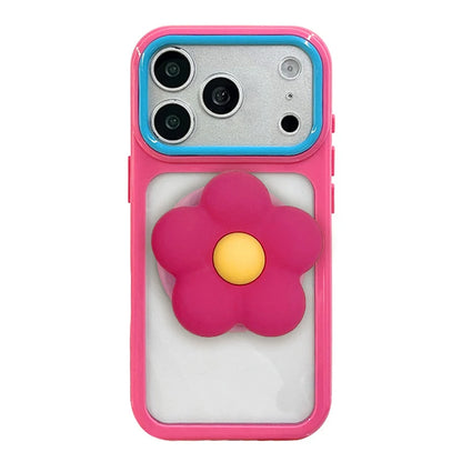 ぷっくりフラワー ソフトシリコン iPhoneケース｜スタンドホルダー付 #260073