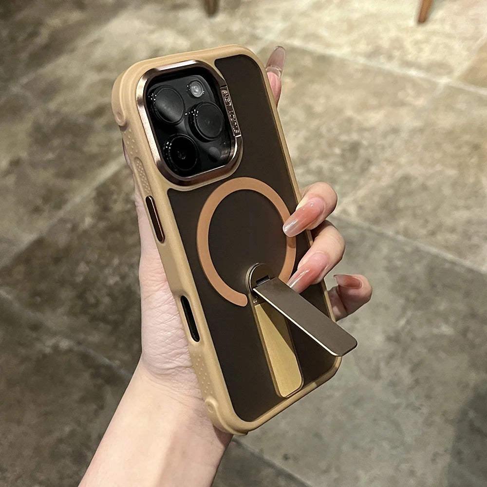 マットカラー スタンド付き Magnet内蔵 iPhoneケース｜耐衝撃・くすみカラー #261267　