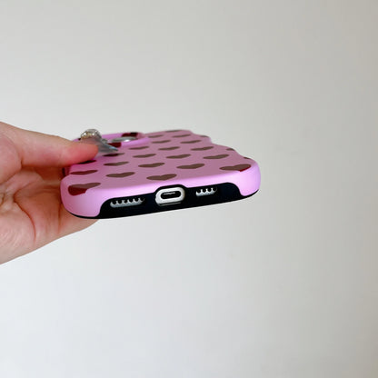 【ウェーブフレーム】マットラバー ポップハート スマホケース｜iPhone対応 #250804