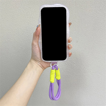 【ウェーブフレーム】ストラップ付き カラフル ポップデザイン スマホケース｜iPhone対応 #250919