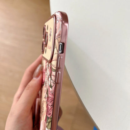 【フラワーガーデンシリーズ】 ナチュラル花柄ストラップケース｜iPhone対応 #240904