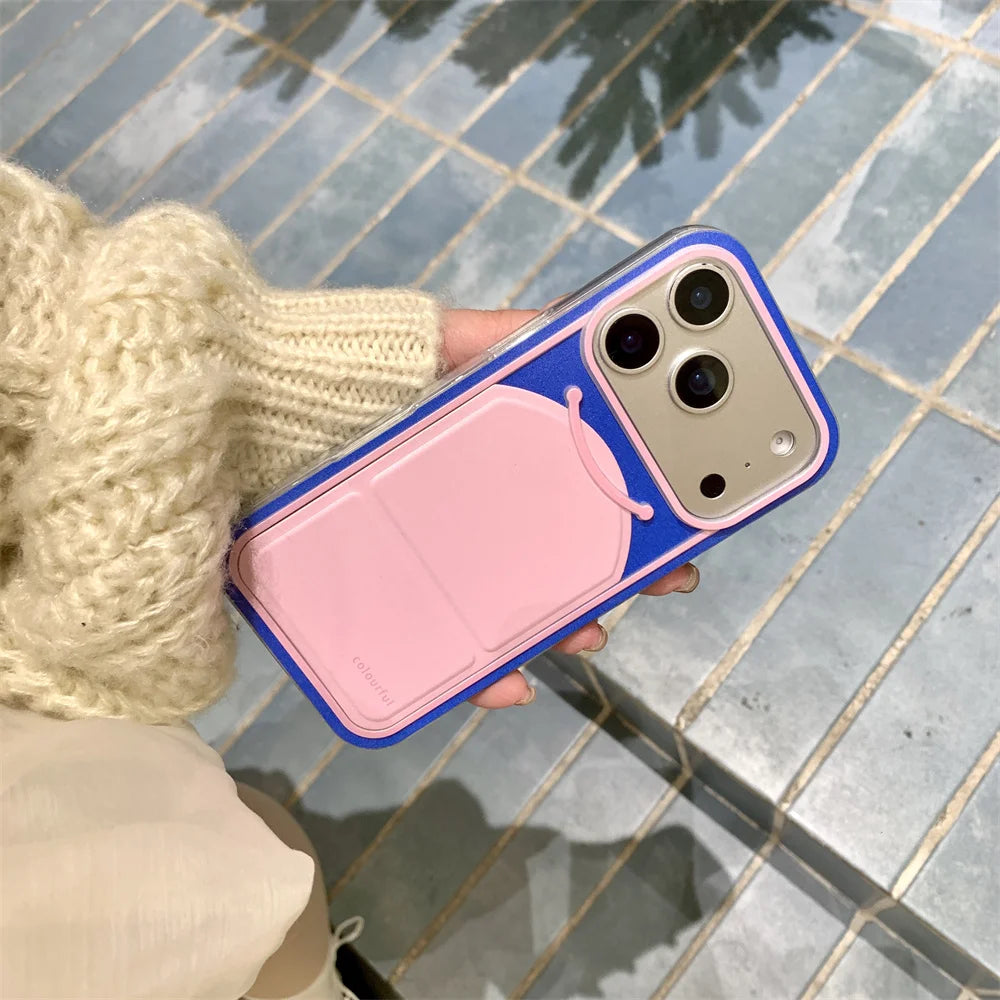 【折りたたみスタンド 】カラフルバイカラー スマホケース｜iPhone対応 #240621