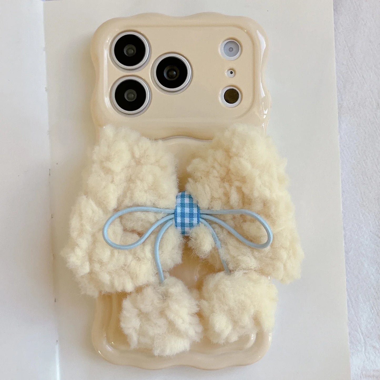 もこもこリボン パステルカラー iPhoneケース #240505