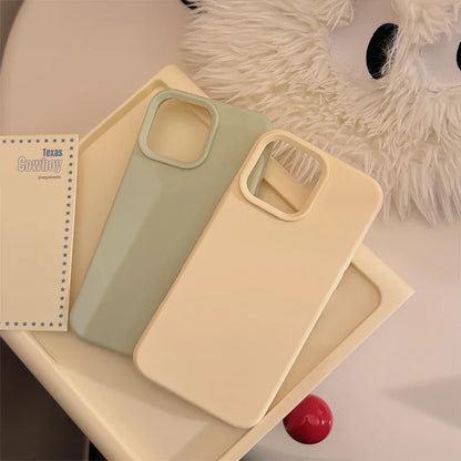 【パステルカラーシリーズ】シンプル無地 マットソフト スマホケース｜iPhone対応 #250826