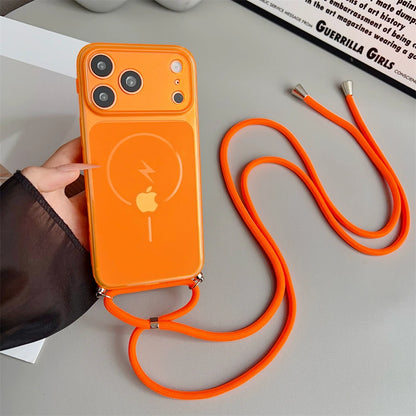 ロングストラップ付き クリア iPhoneケース｜Magnet内蔵・シンプル・ショルダー対応 #230730