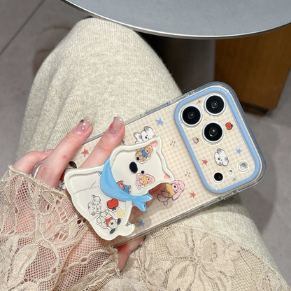 ゆるかわアニマル 犬 ウエスティ ホワイトテリア 立体グリップ付き iPhoneケース｜韓国風・落下防止 #231203