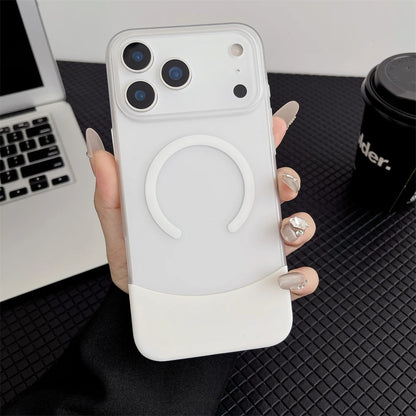 バイカラー Magnet内蔵 シンプル配色デザイン iPhoneケース｜くすみカラー・ミニマル #231111