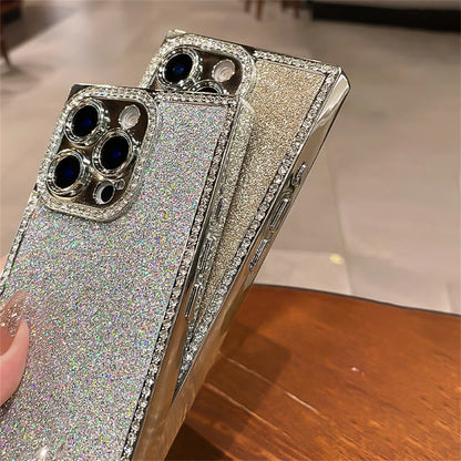 【スクエアシリーズ】グリッターラメ キラキラ スマホケース｜iPhone対応 #250821