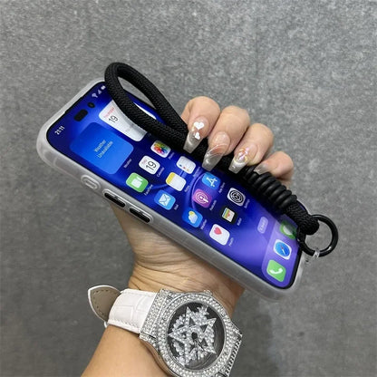 【キラキラシリーズ】幾何学模様 ホログラムデザイン ストラップ付きスマホケース｜iPhone対応 #251012