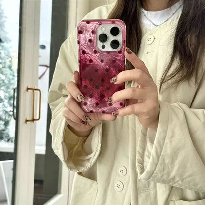 滲みチーク ハートグラデ 水玉 ドット デザイン iPhoneケース #260223